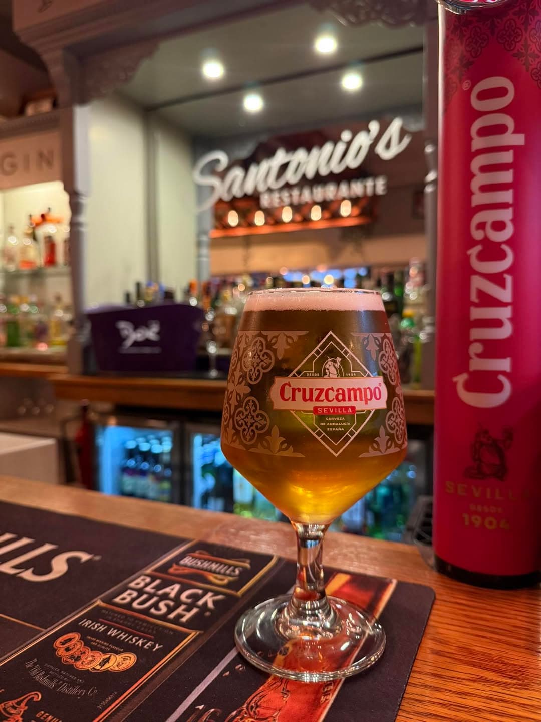 Chilled beer at Santonio's